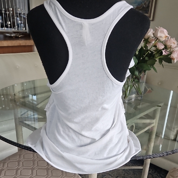 White Lace Ruffle Tank Top - Picture 5 of 8